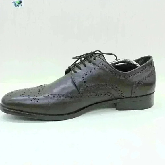 Saks Fifth Avenue Mens Brown Leather Oxford Wingtip Brogue Dress Shoe Sz US 11.5 - Picture 4 of 10